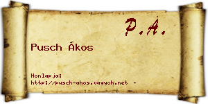 Pusch Ákos névjegykártya